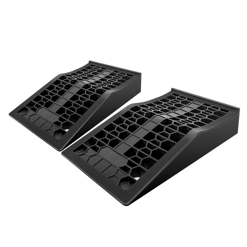HOXWELL منحدرات سيارات HOXWELL لدعم الرافعة وصيانة المركبات، منحدرات سيارات خفيفة الوزن ومنخفضة الارتفاع للمرآب، منحدرات إطارات قوية للسيارات ذات الهيكل المنخفض، 17.5''x10''x3.14'' (2PCS) - Image 1