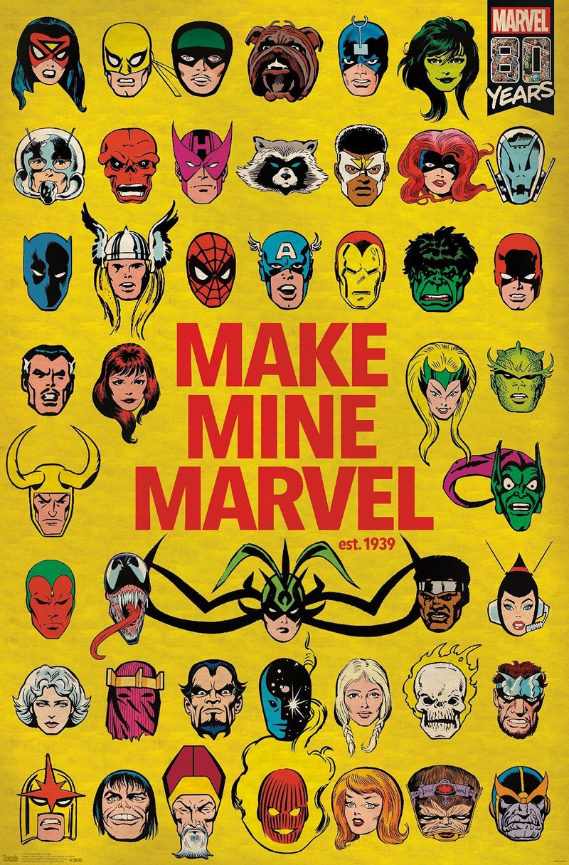 Trends International Marvel Comics - Marvel 80th Anniversary - Group Wall Poster, 22.375" x 34", Premium Unframed Version - Image 1
