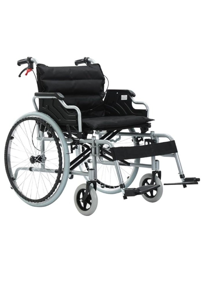 Cool Baby 56cm Wide Foldable Lightweight Wheelchair for Adults 300lb Heavy Duty Folding Transport Self-Propelled Wheelchair with 24 Inch Seat  - Image 1