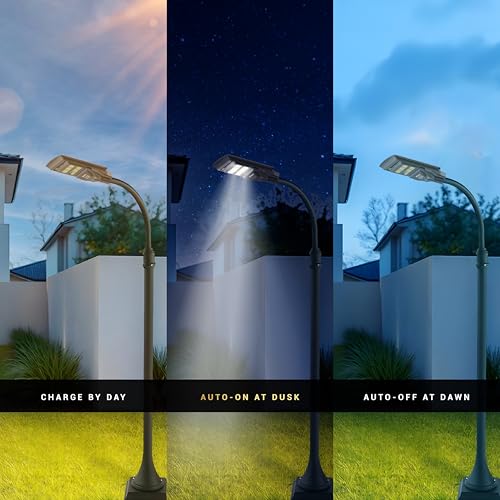 Dylect® Luxe Solar Street Light –200W with 110° Wide Beam Angle for Garden, Home, Parking &Pathway| 12Hr Runtime with Microwave Motion Sensor &Remote Control| 6000K Cool White, PC Built (DTAIOSSL200W) - Image 4