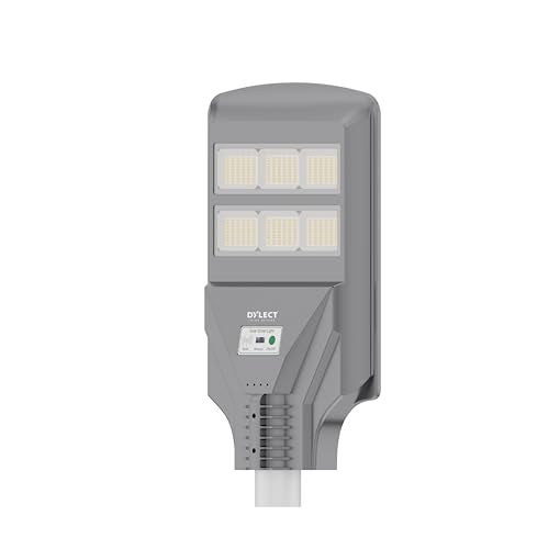 Dylect® Luxe Solar Street Light –200W with 110° Wide Beam Angle for Garden, Home, Parking &Pathway| 12Hr Runtime with Microwave Motion Sensor &Remote Control| 6000K Cool White, PC Built (DTAIOSSL200W) - Image 1