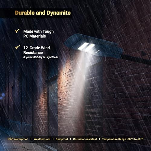 Dylect® Luxe Solar Street Light –200W with 110° Wide Beam Angle for Garden, Home, Parking &Pathway| 12Hr Runtime with Microwave Motion Sensor &Remote Control| 6000K Cool White, PC Built (DTAIOSSL200W) - Image 3