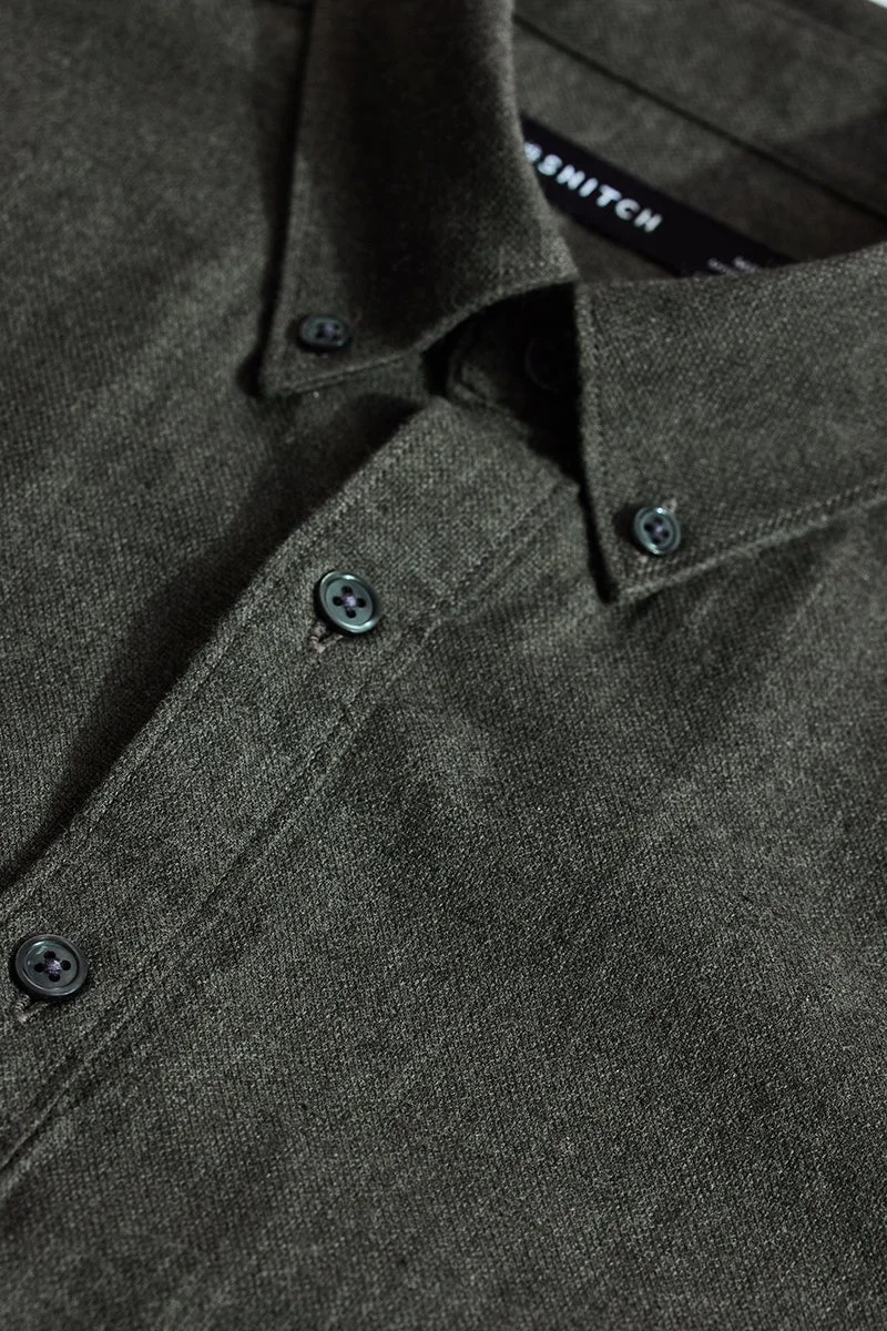 SNITCH Olive Slim Fit Shirt