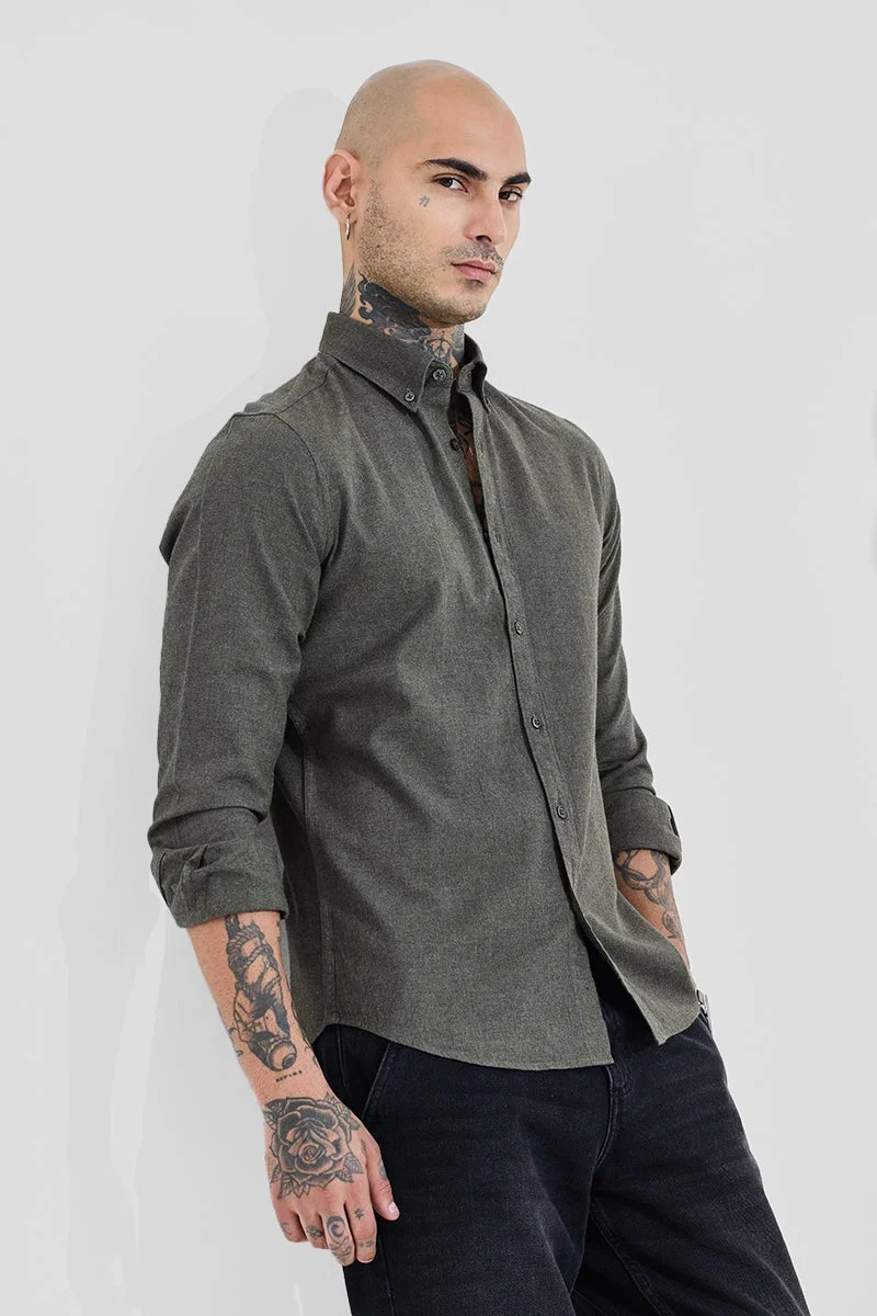 SNITCH Olive Slim Fit Shirt