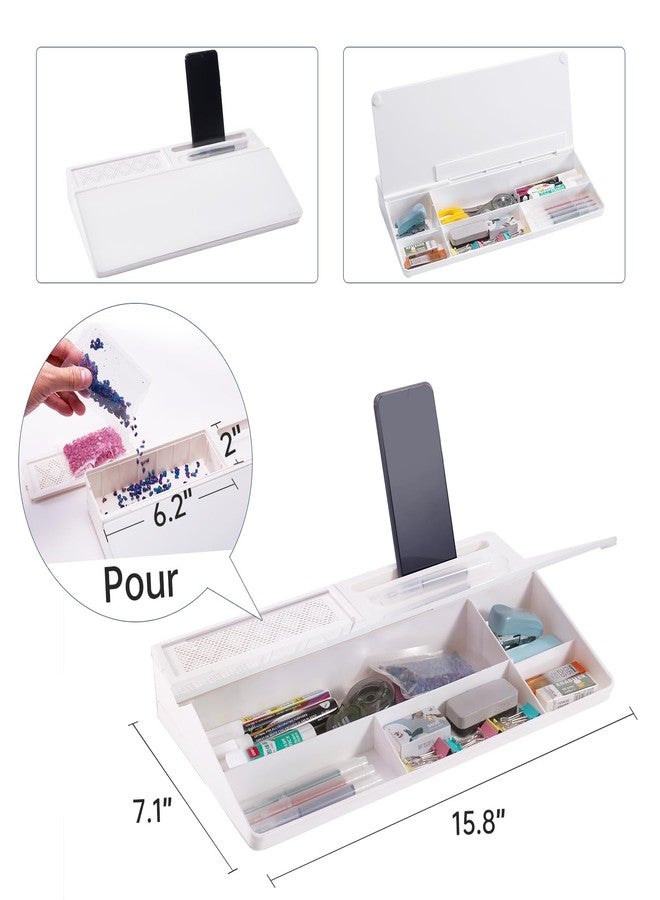 TSJ OFFICE Small Glass Desktop Whiteboard Dry-Erase-Board - Computer Keyboard Stand White Board Surface Pad with Aromatherapy, Desk Organizers with Accessories for Office, Home, School Supplies - Image 4