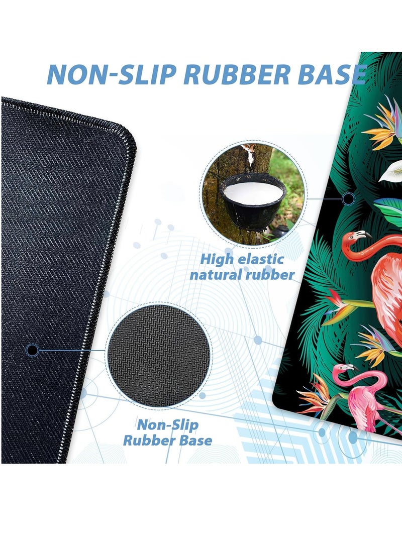 Tropical Palm Leaves & Flowers Gaming Mouse Pad – Anti Slip Rubber - Speed Edition | 700 X 300 x 2 mm