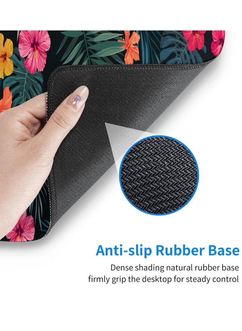 Tropical Palm Leaves & Flowers Gaming Mouse Pad – Anti Slip Rubber - Speed Edition | 700 X 300 x 2 mm