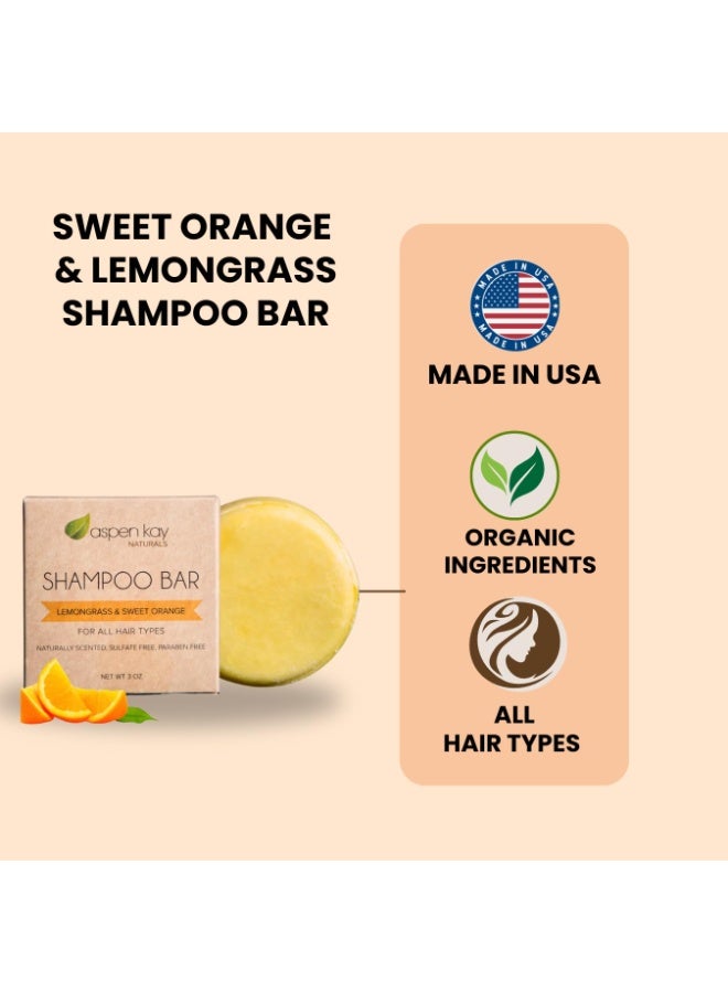 Aspen Kay Naturals Moroccan Argan Oil Shampoo Bar, Organic, Vegan, Volumizing Shampoo for Curly or Straight Hair. Citrus Scent, Paraben & Sulfate Free, Made in USA - 3 oz. - Image 3