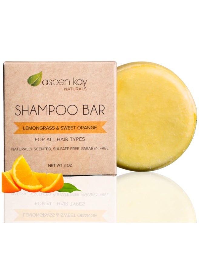 Aspen Kay Naturals Moroccan Argan Oil Shampoo Bar, Organic, Vegan, Volumizing Shampoo for Curly or Straight Hair. Citrus Scent, Paraben & Sulfate Free, Made in USA - 3 oz. - Image 1