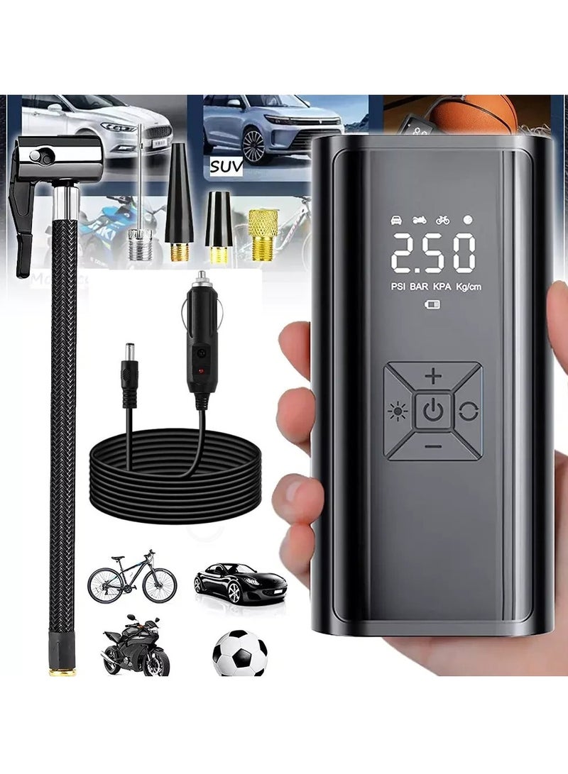 Flash Hawk Tire Inflator Portable Air Compressor, Auto Air Compressor with Tire Pressure Gauge (150psi), Portable Air Compressor DC 12V Air Pump for Cars Tires, Bicycle, Moto, Ball, SOS lighting - Image 1