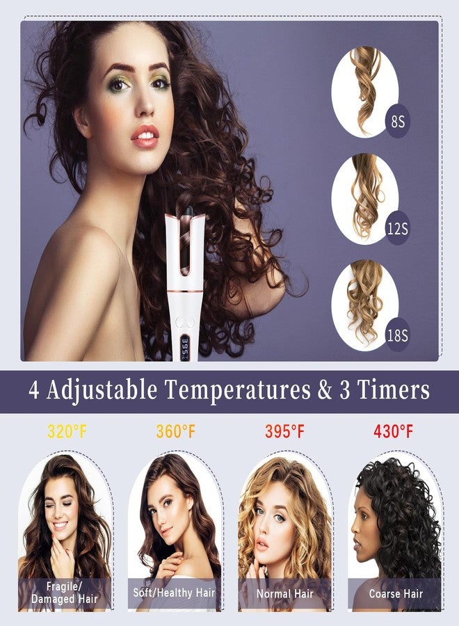 Cornesty Automatic Hair Curler Cordless & Portable Curling Wand Rechargeable Auto Hair Curler with Multiple Temperature Settings & LCD Screen Woman Hair Styling Tool - Image 5