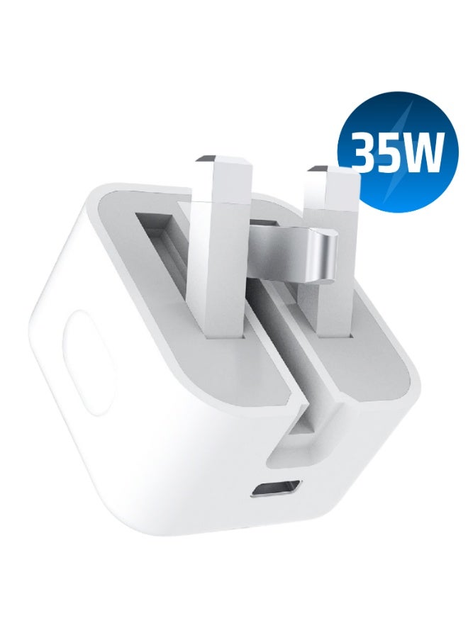 TecV 35 Watt Charger with USB C Port for iPhone 17 / 17 pro / 17 pro max, iPhone 16 / 16 pro / 16 pro max, iPhone 15 / 15 pro / 15 pro max, Samsung S24 and all USB C mobiles / Tabs / iPhone (without cable) - Image 1