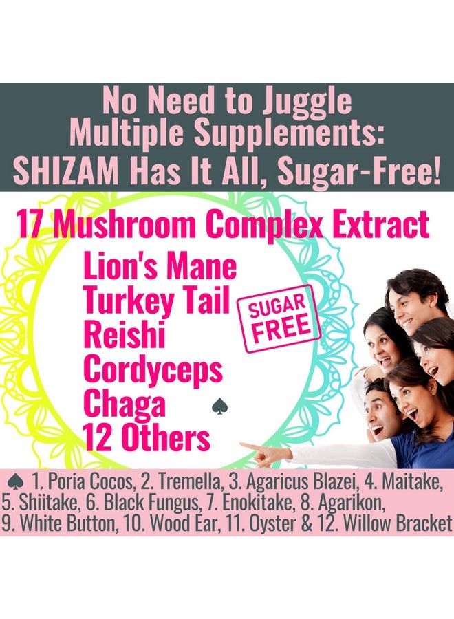 SHIZAM ج gummies مركب فطر شيلجيت خالي من السكر، مستخلص الفطر مع فطر ذيل الديك، فطر ريشي، فطر كورديسيبس، فطر شيتاكي، فطر تشاجا، فطر مايتاكي، صبغة فطر ليوزمان، مسحوق شاي، كبسولات مكملات عضوية - Image 2