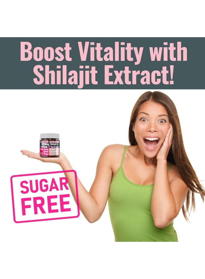 SHIZAM ج gummies مركب فطر شيلجيت خالي من السكر، مستخلص الفطر مع فطر ذيل الديك، فطر ريشي، فطر كورديسيبس، فطر شيتاكي، فطر تشاجا، فطر مايتاكي، صبغة فطر ليوزمان، مسحوق شاي، كبسولات مكملات عضوية - Image 3