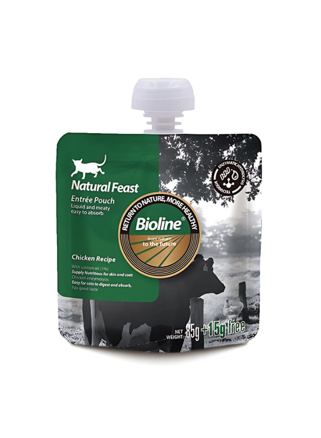Bioline Natural Feast Entree Pouch Chicken Flavor 85g+15g ( 6 pcs ) - Image 2