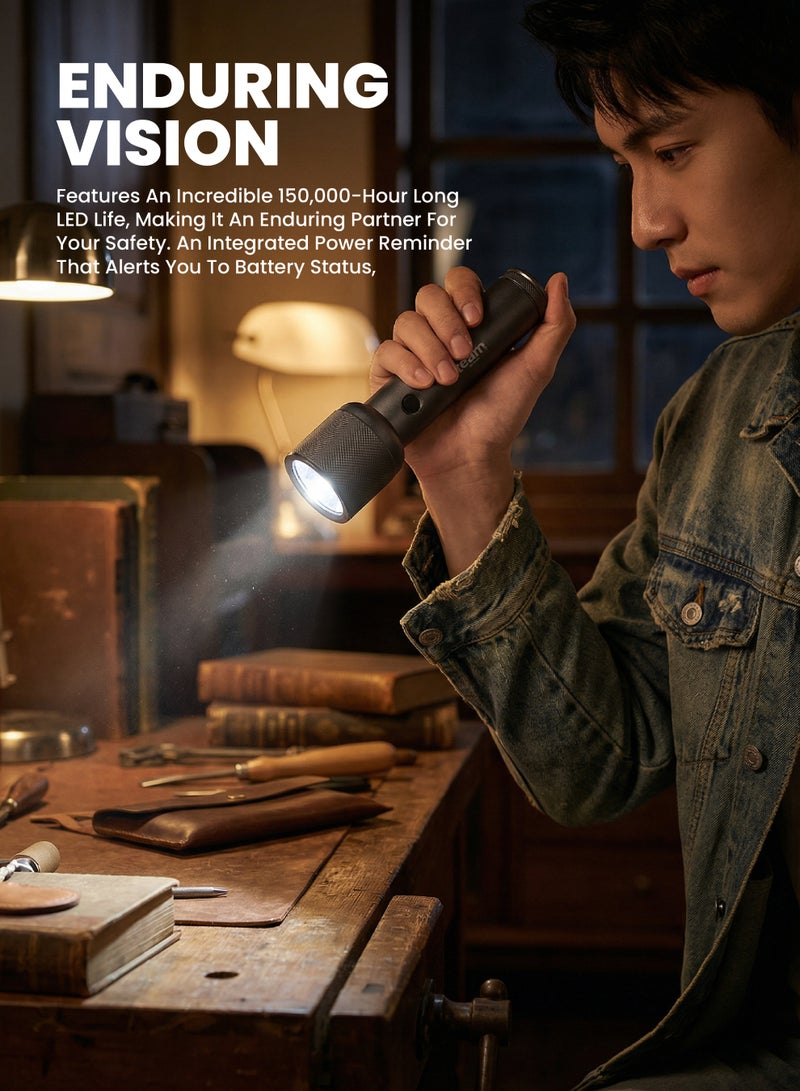 Team LED Flashlight 2‑Pack Combo, 1000 Lumens Zoomable Torch, 4000mAh Rechargeable Type‑C, Aircraft Aluminum Body, 20W High Power LED, Long Range Beam, Outdoor Camping & Emergency Light - Image 2