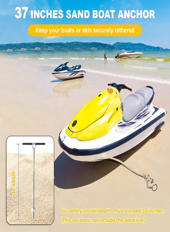 UIABOPZ Sand Anchor for Boat, Stainless Steel Shallow Water Anchor, 37" Boat Sand Anchor with Spiral Blades, Scew in Boat Anchor Pole, Sandbar Anchor for Boat, Pontoon, Jet Ski, Kayak on Dive Beaches - Image 2
