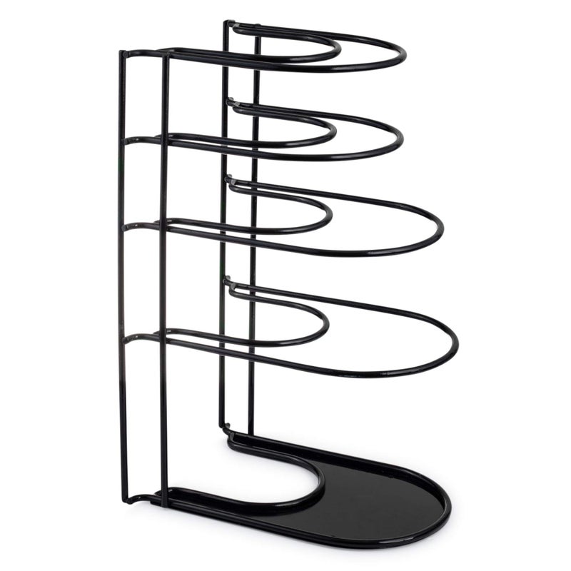 Cuisinel Heavy Duty Pots and Pans Organizer - Extra Large 5-Tier Rack - Holds Cast Iron Skillets, Dutch Oven - Durable Construction - Space Saving Kitchen Storage - No Assembly Required - Black 15.4" - Image 2