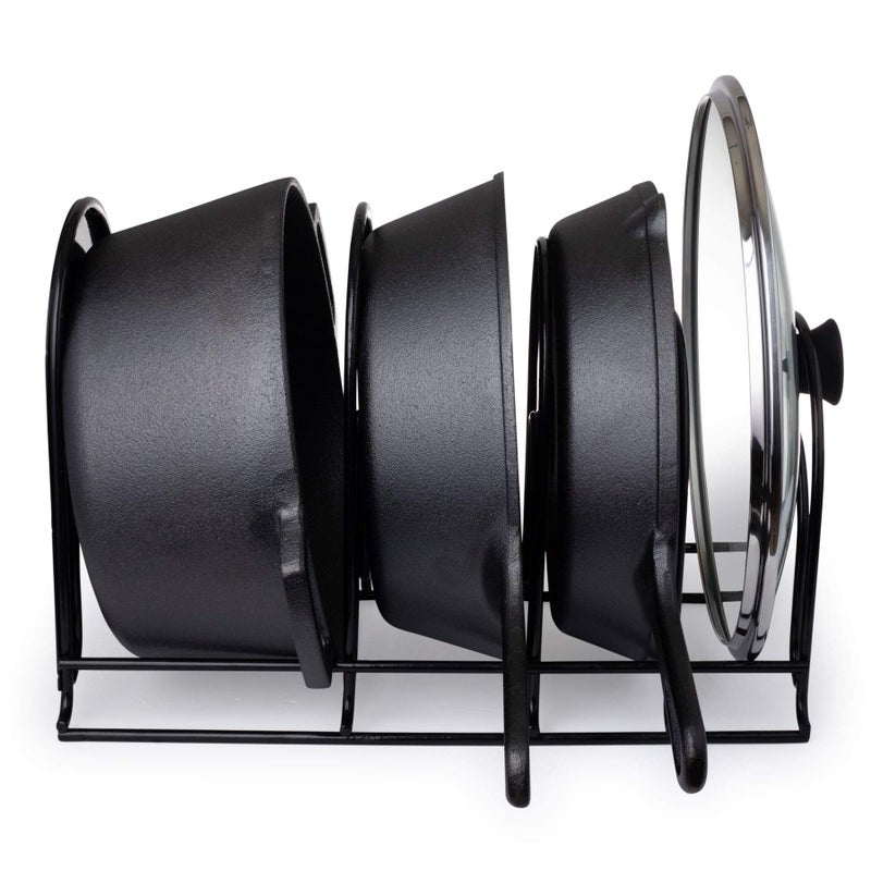 Cuisinel Heavy Duty Pots and Pans Organizer - Extra Large 5-Tier Rack - Holds Cast Iron Skillets, Dutch Oven - Durable Construction - Space Saving Kitchen Storage - No Assembly Required - Black 15.4" - Image 5