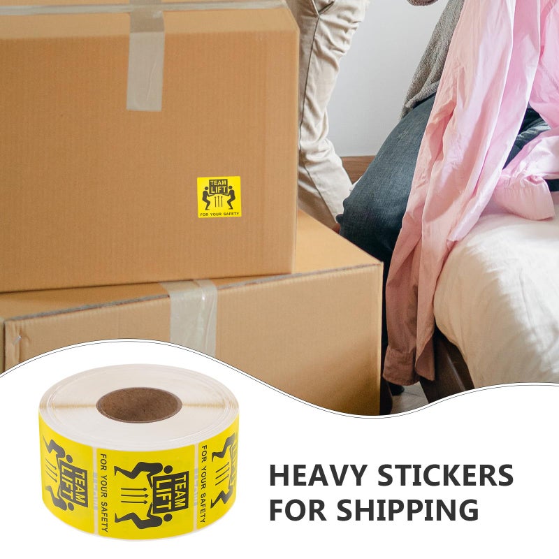 Heavy Object Warning Stickers 50X50Mm 1000 Labels Roll for Shipping Boxes Moving and Handling - Image 4