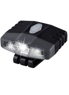 Excefore Ultra Bright Mini Hands Free LED Clip on Cap Light - Rechargeable Waterproof Hat Light Flashlight Headlamp for Fishing Camping Hand Work Baseball Caps(Black)  - Image 1