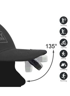 Excefore Ultra Bright Mini Hands Free LED Clip on Cap Light - Rechargeable Waterproof Hat Light Flashlight Headlamp for Fishing Camping Hand Work Baseball Caps(Black)  - Image 3