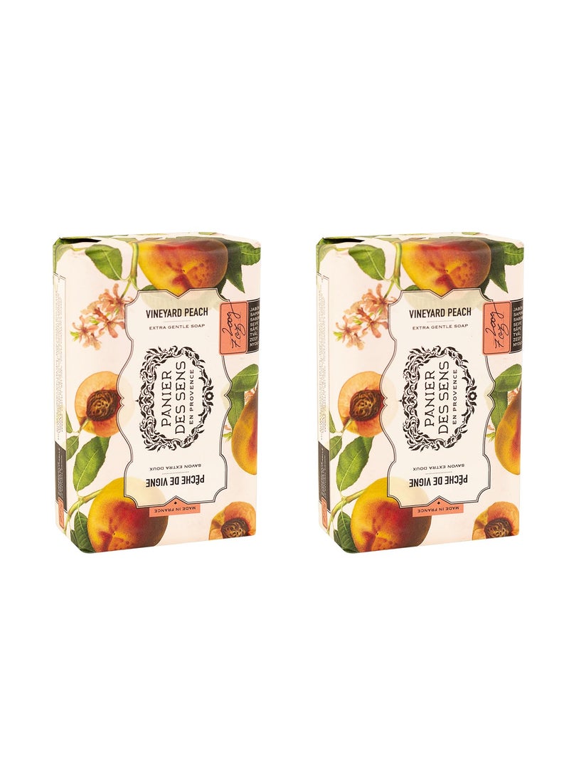 PANIER DES SENS - Panier des Sens Peach Shea butter natural bar soap bath  body soap bars  Made in France 95 natural  2 bars 7oz200g each - Image 1