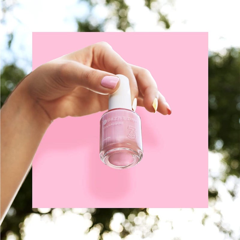 Dazzle Dry Nail Lacquer (Step 3) - Yoga Mama - A light chalky bubblegum pink. Full coverage cream. (0.5 fl oz) - Image 2