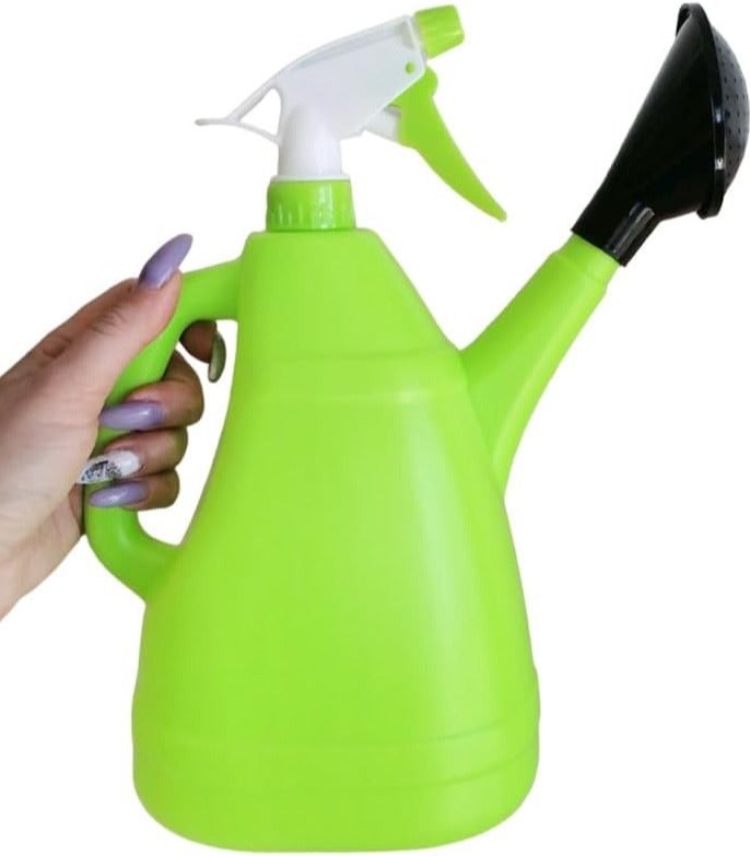 2 in 1 Sprinkling Manually Gardening Tools Watering Can Plant Water Sprayers Flower Irrigation Spray Water Bottle 2L (Green) - Image 1