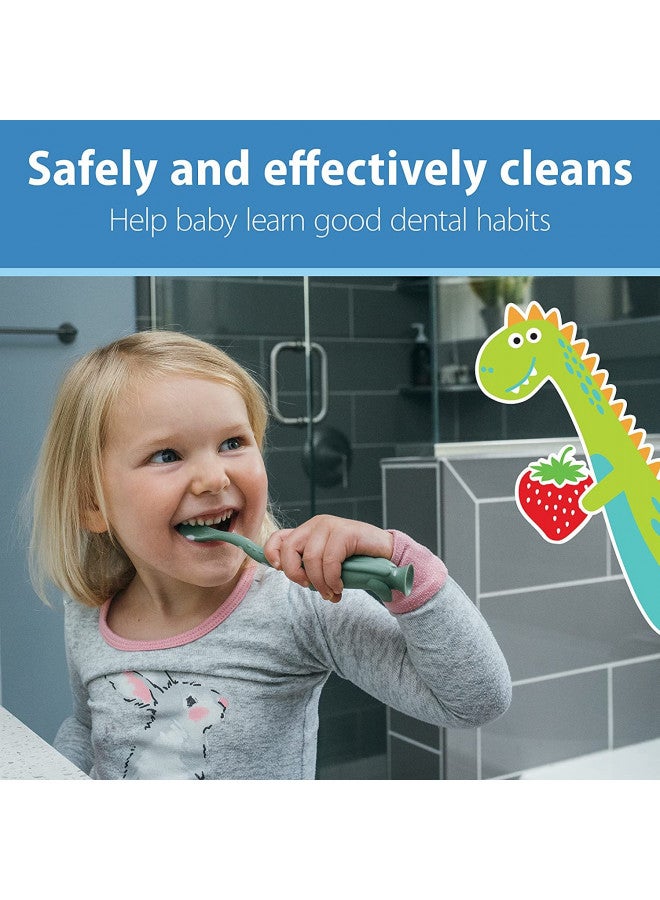 Dr. Brown’s Infant-To-Toddler Training Toothbrush Set, Giraffe With Fluoride-Free Strawberry Baby Toothpaste, 0-3 Years - Image 3