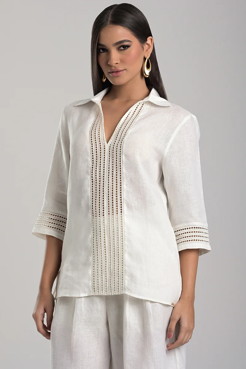 Off-white Linen Blouse