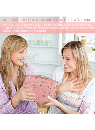 Beginners Adults/Kids Complete Crochet Set, Yarn Crochet Instruction Crochet Hook Storage Case Knitting & Crochet Supplies Ideal Crochet Gift, Crocheter Beginner (Pink) - view 2