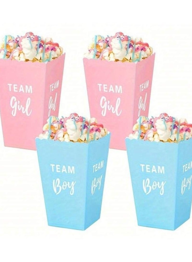 Gender Reveal Popcorn Boxes - 10 Pcs (5x Team Boy & 5xTeam Girl)  - Image 3