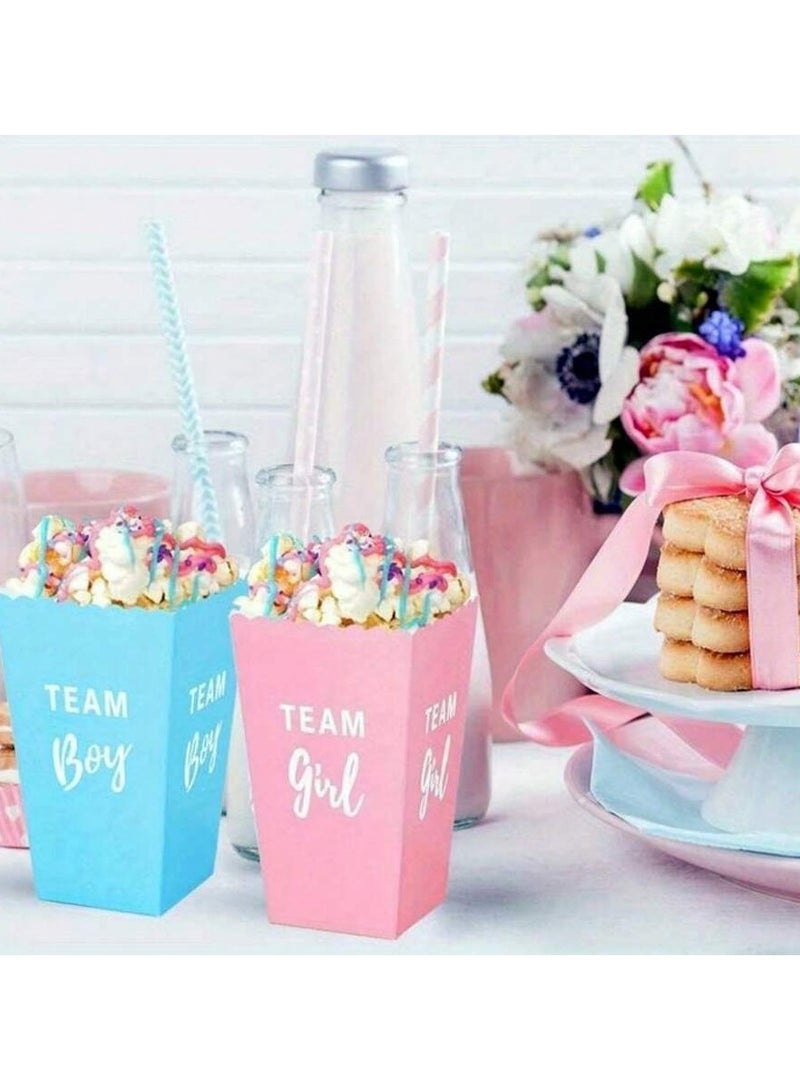 Gender Reveal Popcorn Boxes - 10 Pcs (5x Team Boy & 5xTeam Girl)  - Image 4
