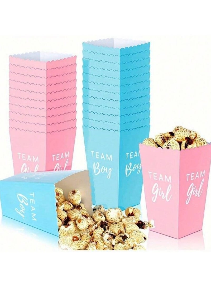 Gender Reveal Popcorn Boxes - 10 Pcs (5x Team Boy & 5xTeam Girl)  - Image 2