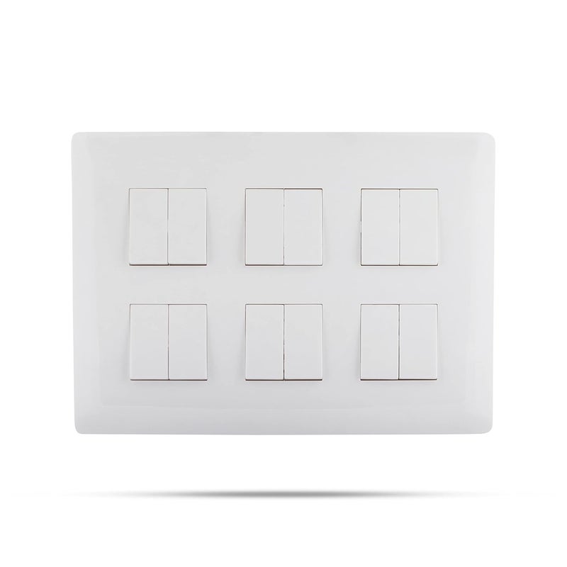 Wipro Northwest Venia Switch Combo of 12M Plate 6A Switch x12t White Kit 15 - Image 1