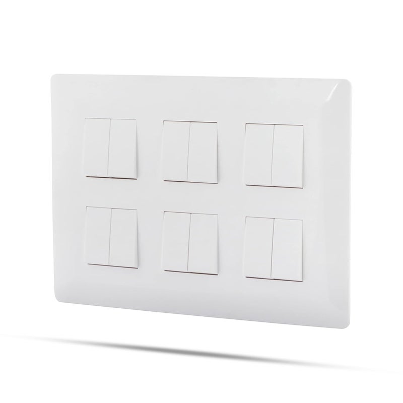 Wipro Northwest Venia Switch Combo of 12M Plate 6A Switch x12t White Kit 15 - Image 2