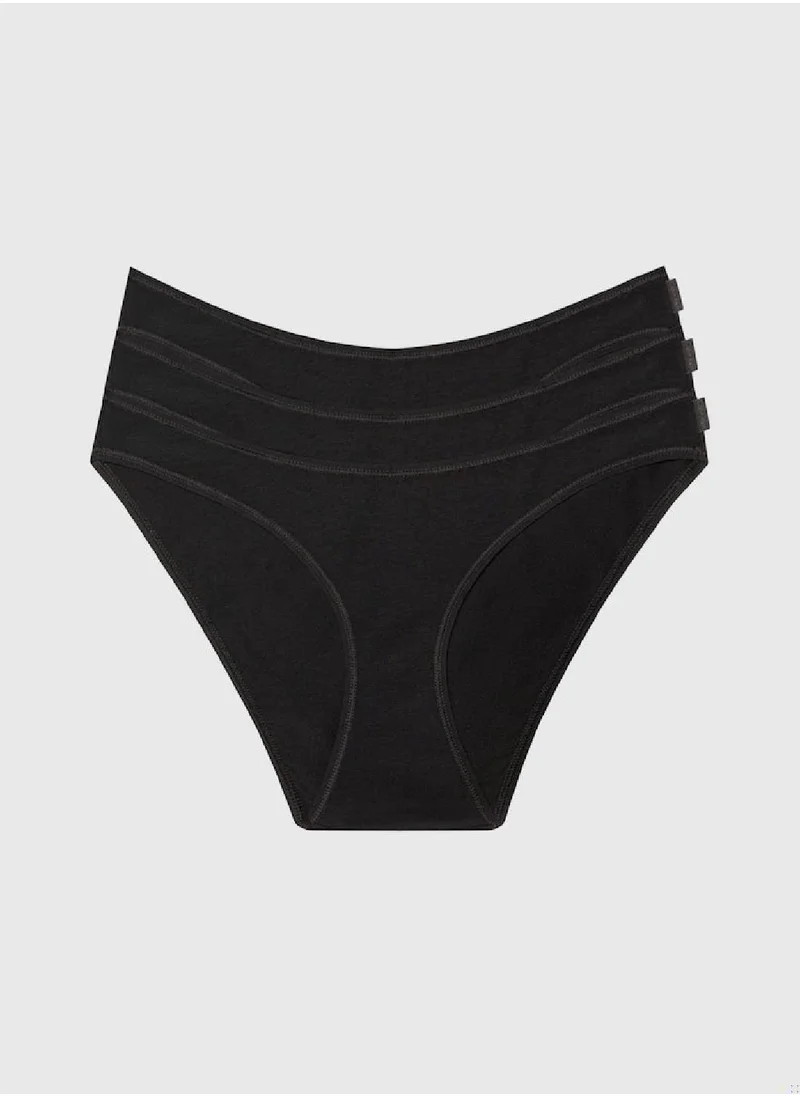 CALVIN KLEIN Women's 3 Pack Bikini Briefs - Ideal Cotton - Cotton, Black