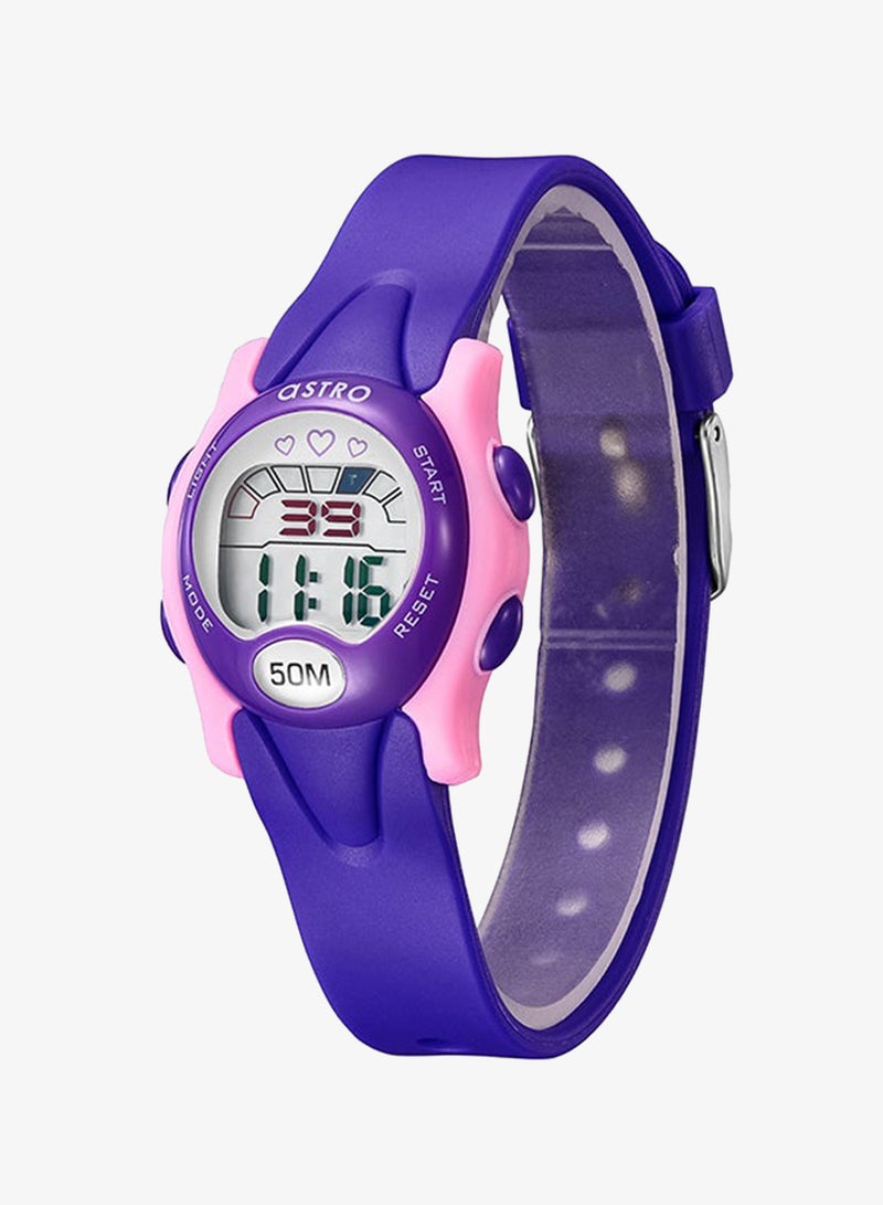 Astro Kids Watch, Digital Display and PU Strap - A23902-PPVS, Violet - Image 2