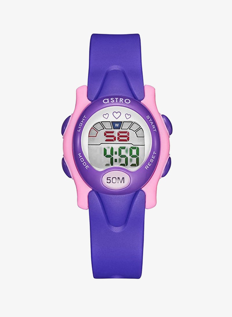 Astro Kids Watch, Digital Display and PU Strap - A23902-PPVS, Violet - Image 1