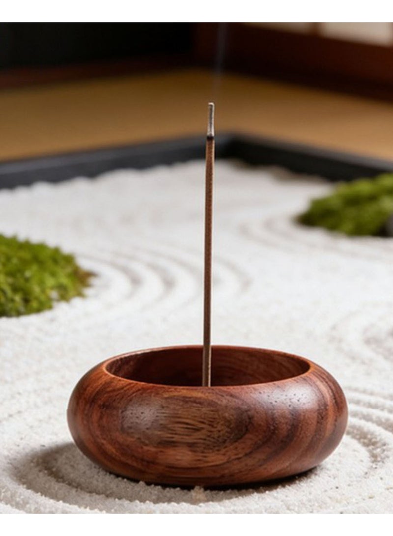 Wooden Incense Holder with Removable Brass Multi-Hole Insert, Portable Wooden Incense Burner for Sticks, Aromatherapy Incense Stick Burner for Spa, Yoga, Minimalist Home , Meditation Decor - Image 1