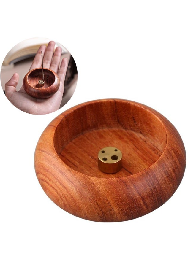 Wooden Incense Holder with Removable Brass Multi-Hole Insert, Portable Wooden Incense Burner for Sticks, Aromatherapy Incense Stick Burner for Spa, Yoga, Minimalist Home , Meditation Decor - Image 2