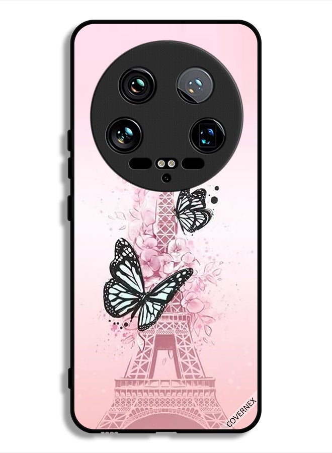 Covernex Xiaomi 14 Ultra Protective Case Cover Butterflies On Eiffel Tower - Image 1