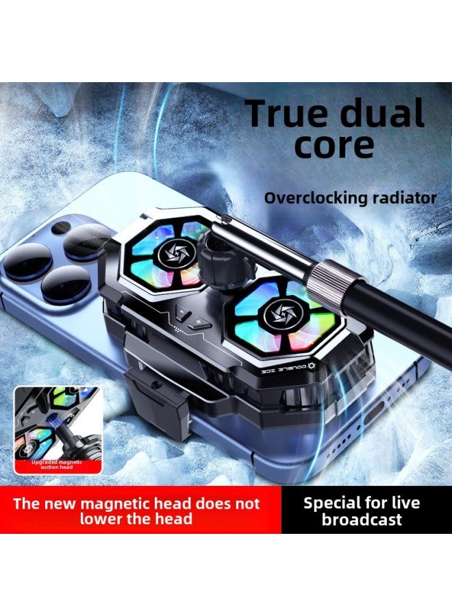 Mobile Phone Semiconductor Live Radiator SL22 Digital Display Three-speed Adjustable Twin-turbo Refrigeration For Apple Android-Color:SL22 Silver [digital Display Three Temperature Adjustment Live Bracket]]  - Image 4