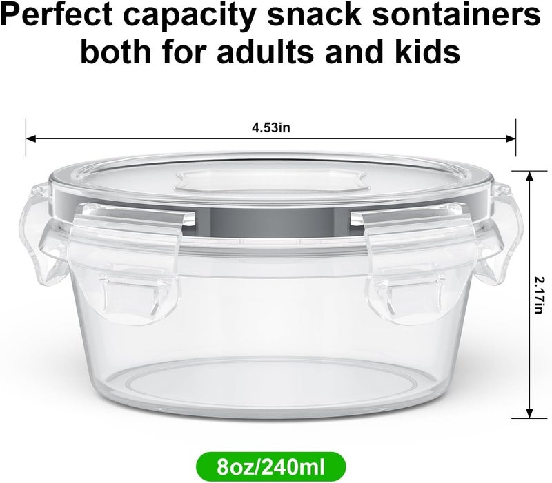 Hotbird 6 Pack Reusable Snack Containers with Lids 8 oz for Kids Toddler Adults,Overnight Oats Salad Food Storage Containers BPA Free Pp Food Grade - Image 3