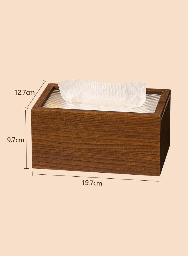 MLADEN Wood Tissue Box Elegant Classic Style Napkin Tissue Holder  with Sliding Lid Tabletop Decor for Living Room Dining Table 19.7*12.7*94 cm  - Image 2