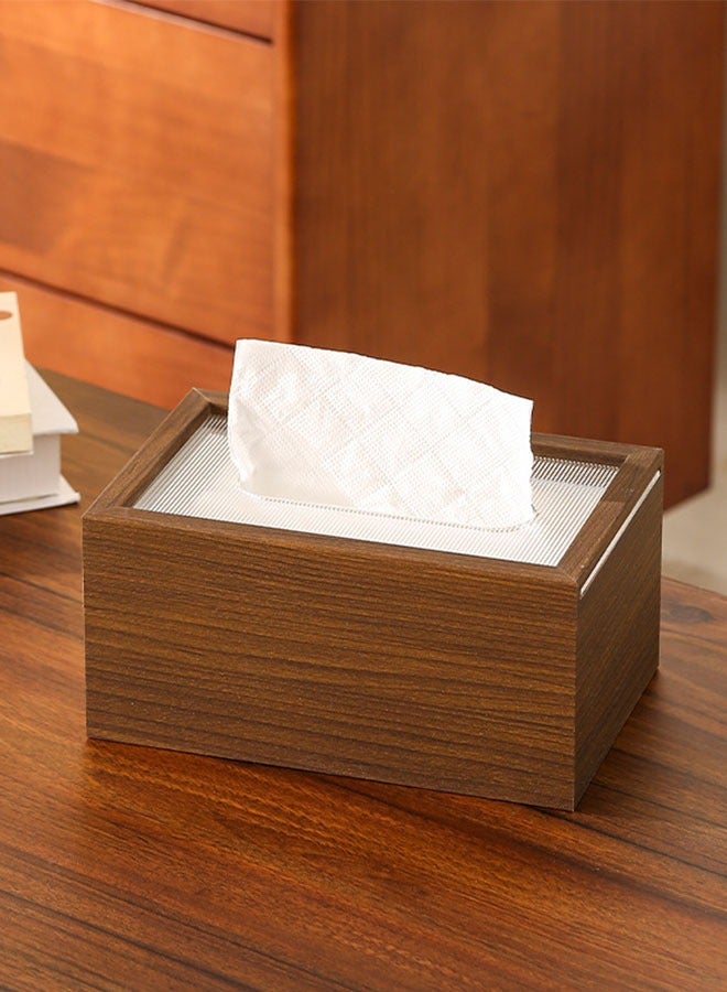 MLADEN Wood Tissue Box Elegant Classic Style Napkin Tissue Holder  with Sliding Lid Tabletop Decor for Living Room Dining Table 19.7*12.7*94 cm  - Image 4