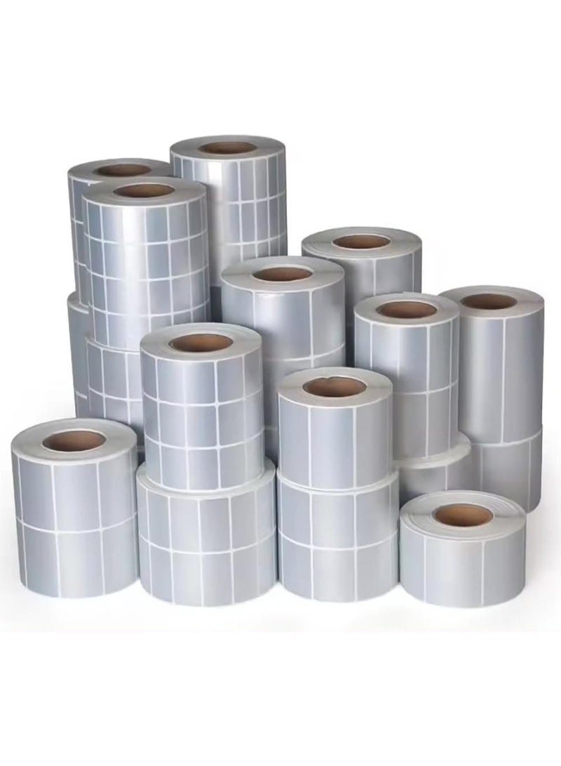 Rubik Metallic Silver PET Labels, Matt Finish, Self-Adhesive, Waterproof, Tear-Proof, Oil & Heat Resistant (60 x 30 mm (1000 Labels) - Image 2