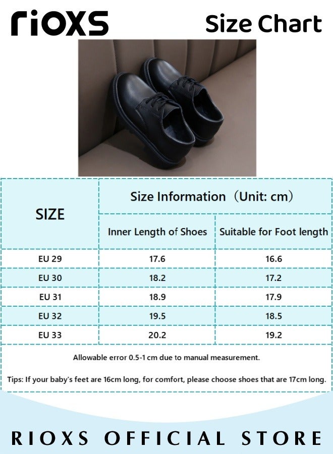 Boys' Classic Lace-Up School Uniform Shoes, Comfortable Oxford Dress Shoes with Non-slip Durable Sole and Round-toe Design, Great for Formal and Casual Wear, Easy to Clean