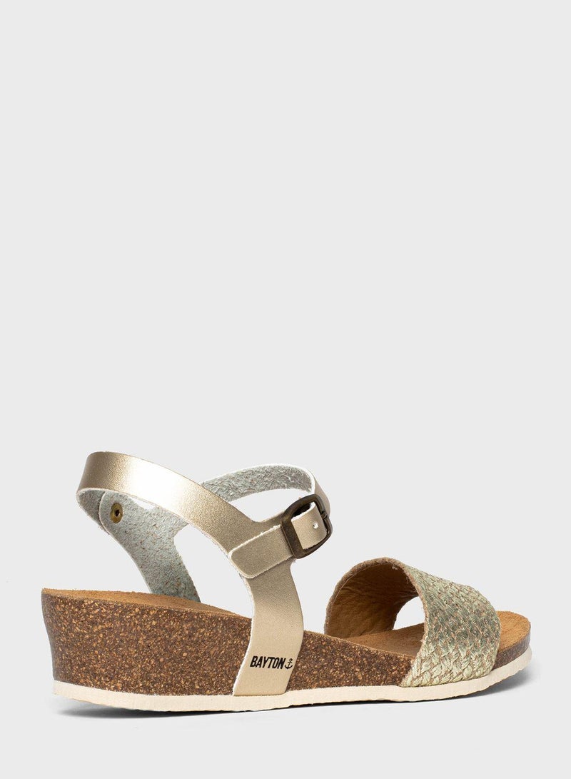 BAYTON Leganes Strappy Mid Heel Wedges  - Image 3